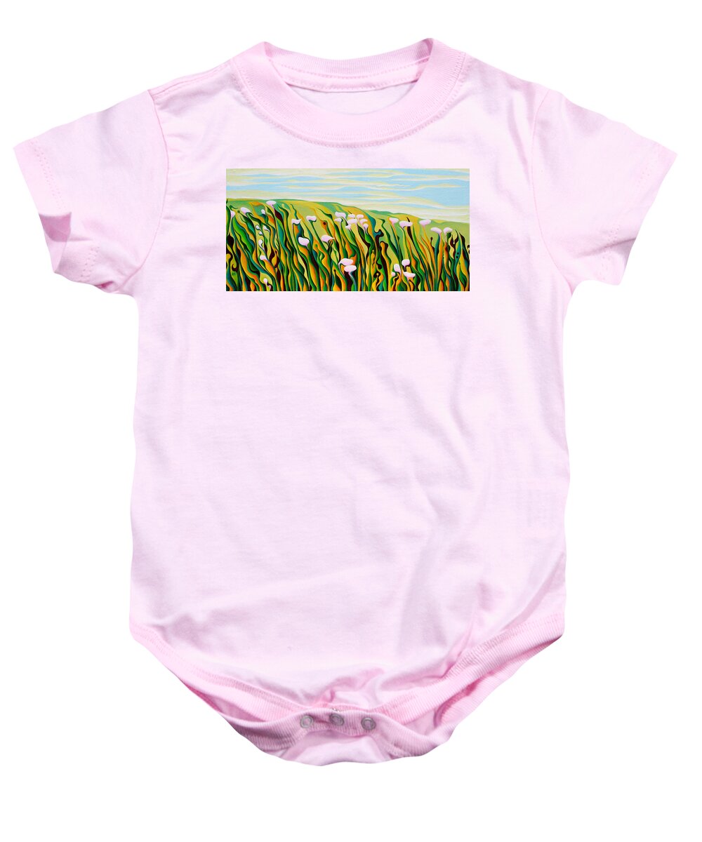 Grass Baby Onesie featuring the painting Gentle Contemplation by Amy Ferrari