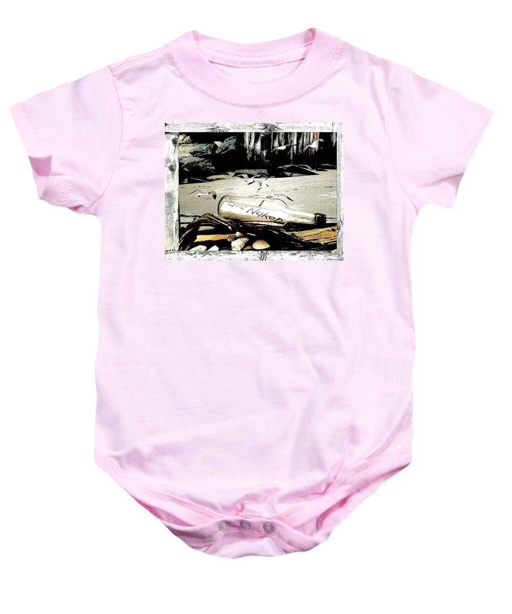 Message In Bottle Baby Onesie featuring the painting Get Naked by Virginia Bond