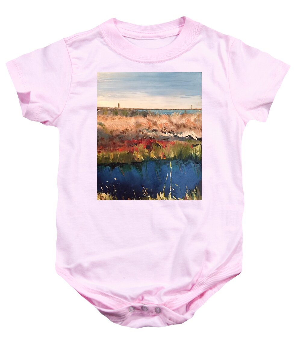  Baby Onesie featuring the painting Gordon's Marsh #1 by Josef Kelly