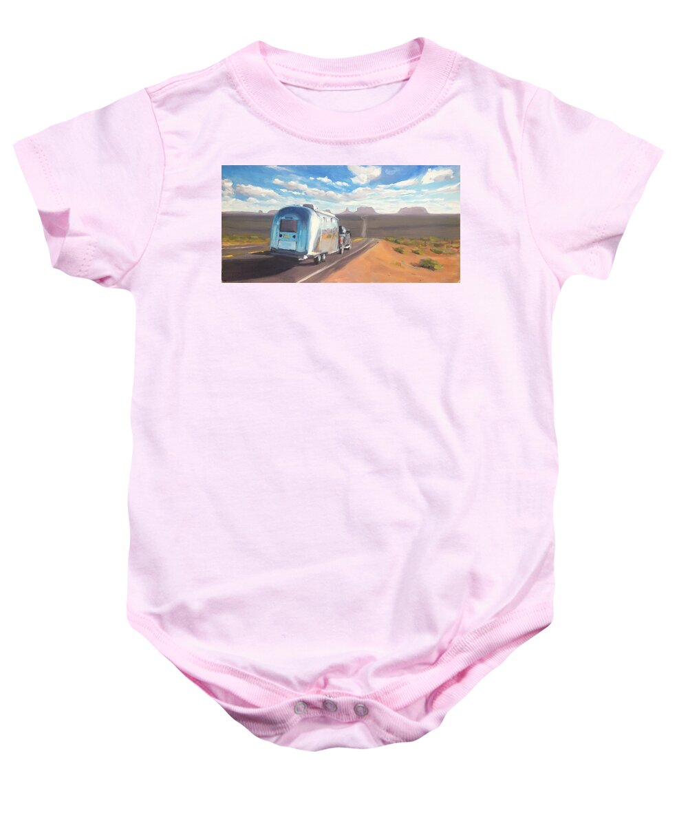 Airstream Baby Onesie featuring the painting Heading South Towards Monument Valley by Elizabeth Jose