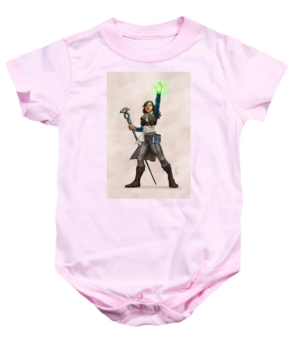 Video Game Baby Onesie featuring the digital art Herald of the Inquisition by Brandy Woods
