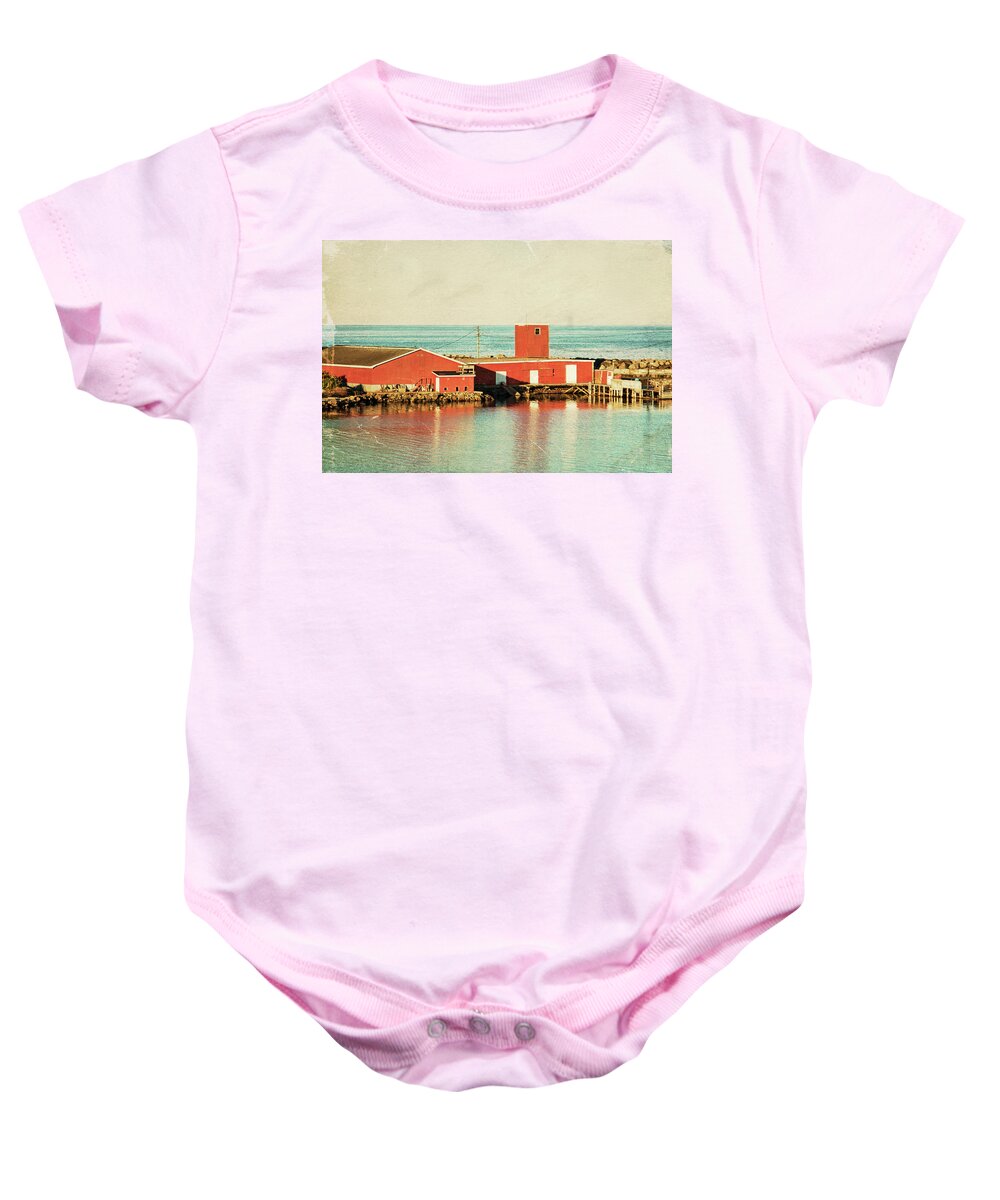 Heritage Baby Onesie featuring the photograph Heritage fisheries in Dominion, Cape Breton by Tatiana Travelways