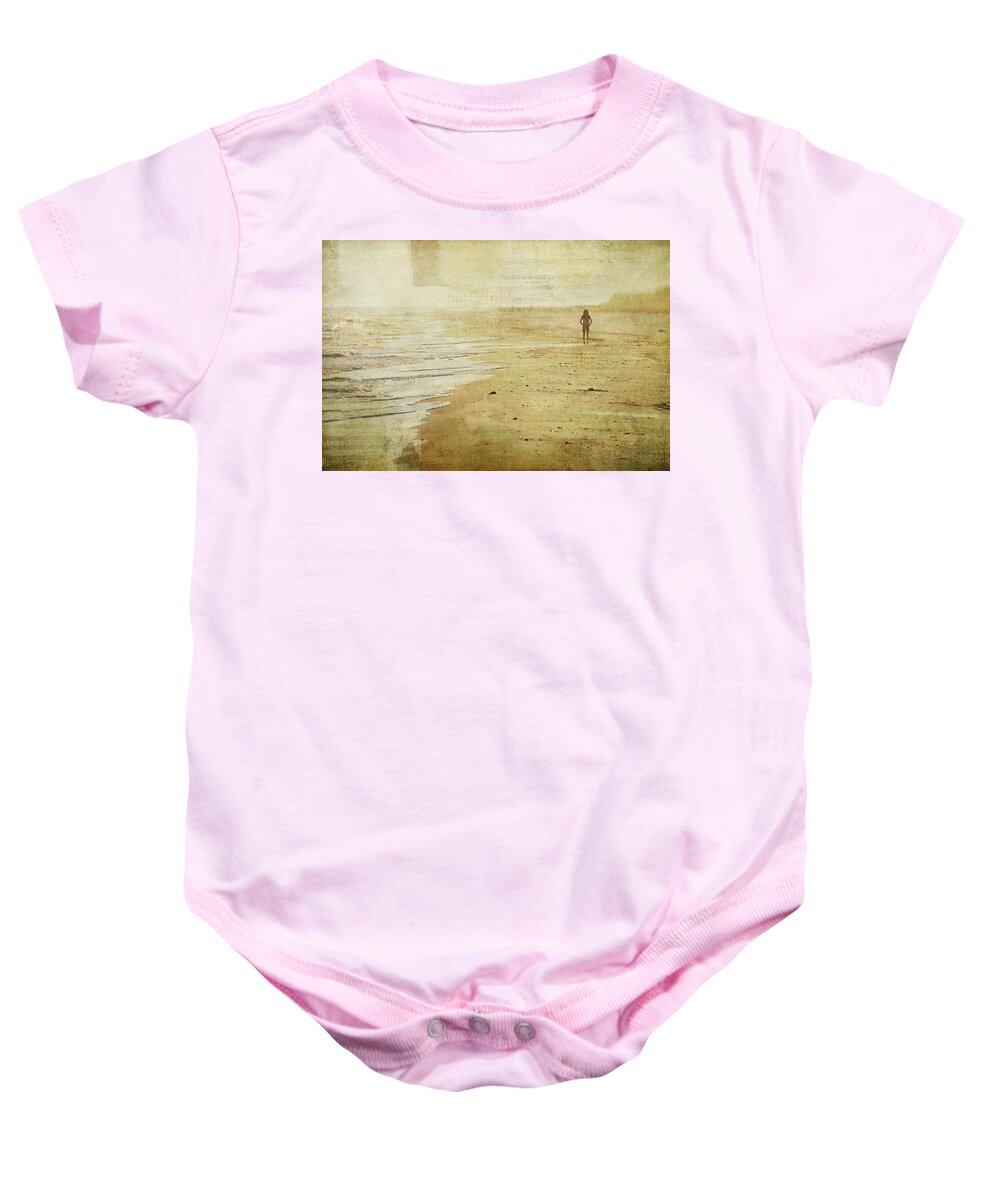 Seascape Baby Onesie featuring the photograph I Stand Alone by Jan Amiss Photography