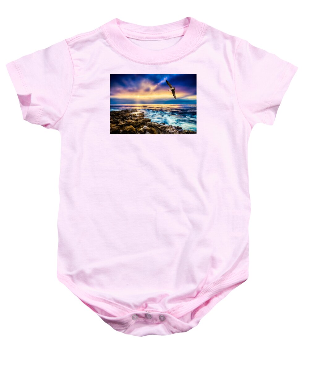Cloudy Baby Onesie featuring the photograph Into Mist and Light by Rikk Flohr