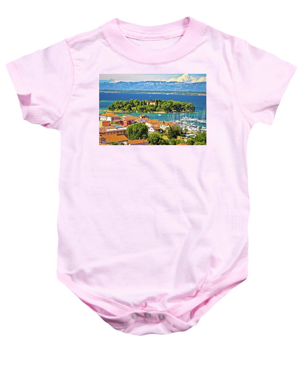 Preko Baby Onesie featuring the photograph Island of Ugljan waterfront and Galovac view by Brch Photography