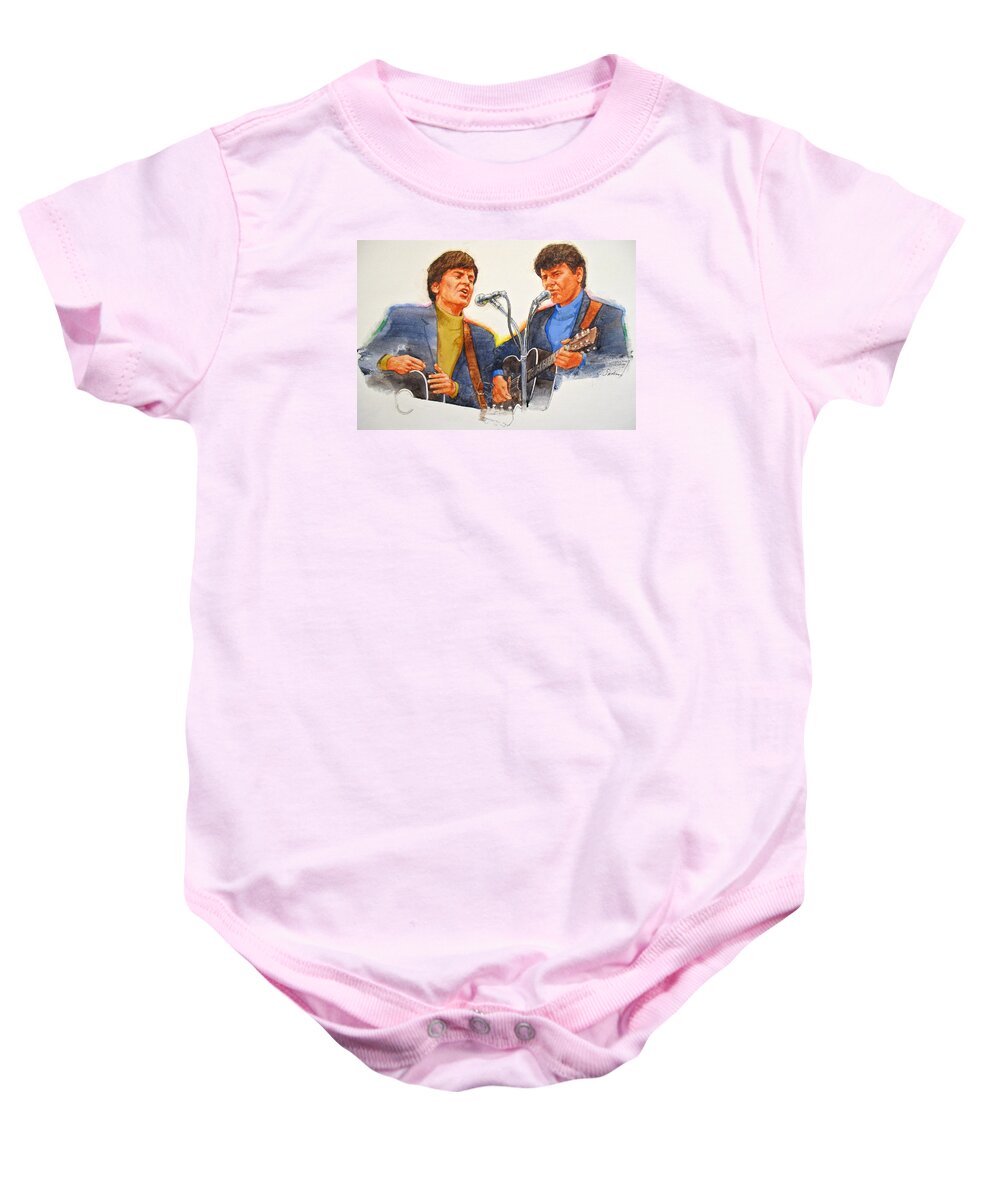 Acrylic Painting Baby Onesie featuring the painting Its Rock And Roll 4 - Everly Brothers by Cliff Spohn