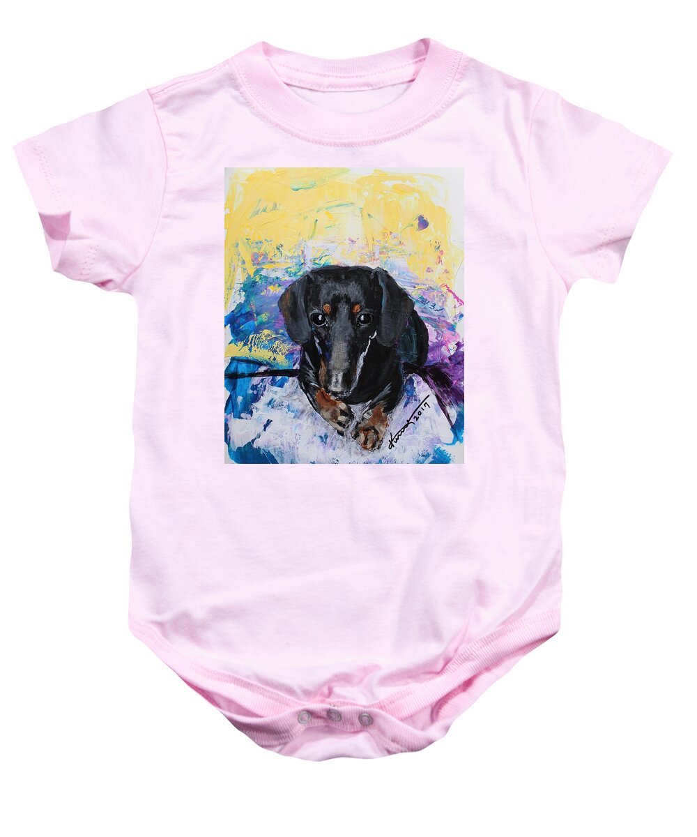 Kaiser Baby Onesie featuring the painting Kaiser by Kume Bryant