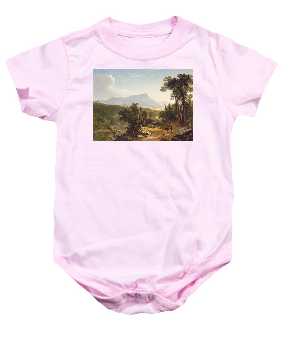 Asher Brown Durand Baby Onesie featuring the painting Landscape Composition by MotionAge Designs