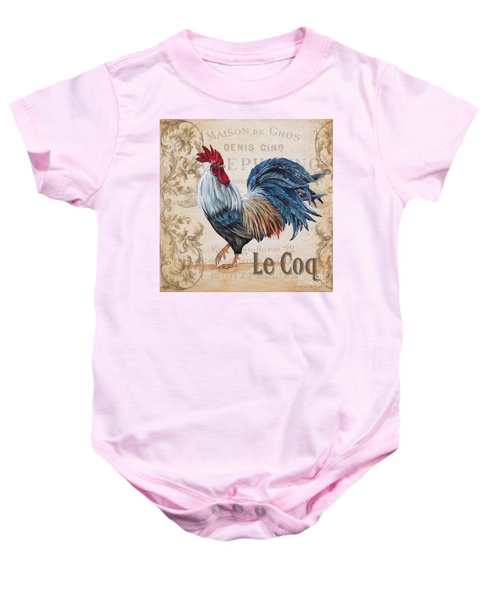 Beautiful Baby Onesie featuring the painting Le Coq-JP3085 by Jean Plout