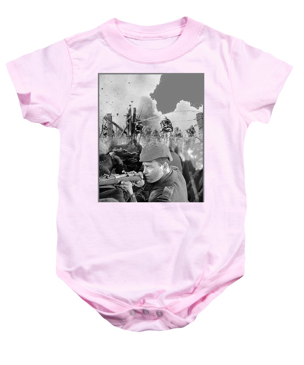 Lew Ayres All Quiet On The Western Front 1930 Color Added 2016 Baby Onesie featuring the photograph Lew Ayres All Quiet on the Western Front 1930 color added 2016 by David Lee Guss