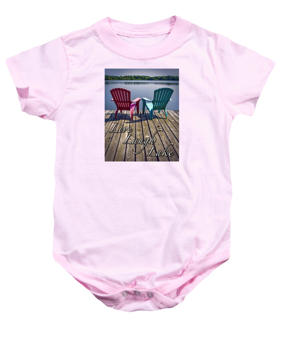 Live Baby Onesie featuring the photograph Live Laugh Lake by Ken Johnson
