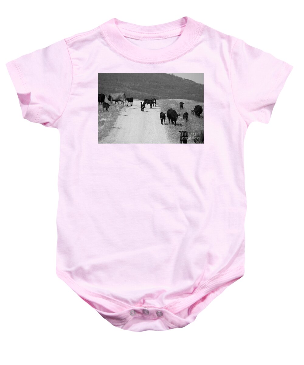 Cattle Baby Onesie featuring the photograph Livestock At Large by Ann E Robson