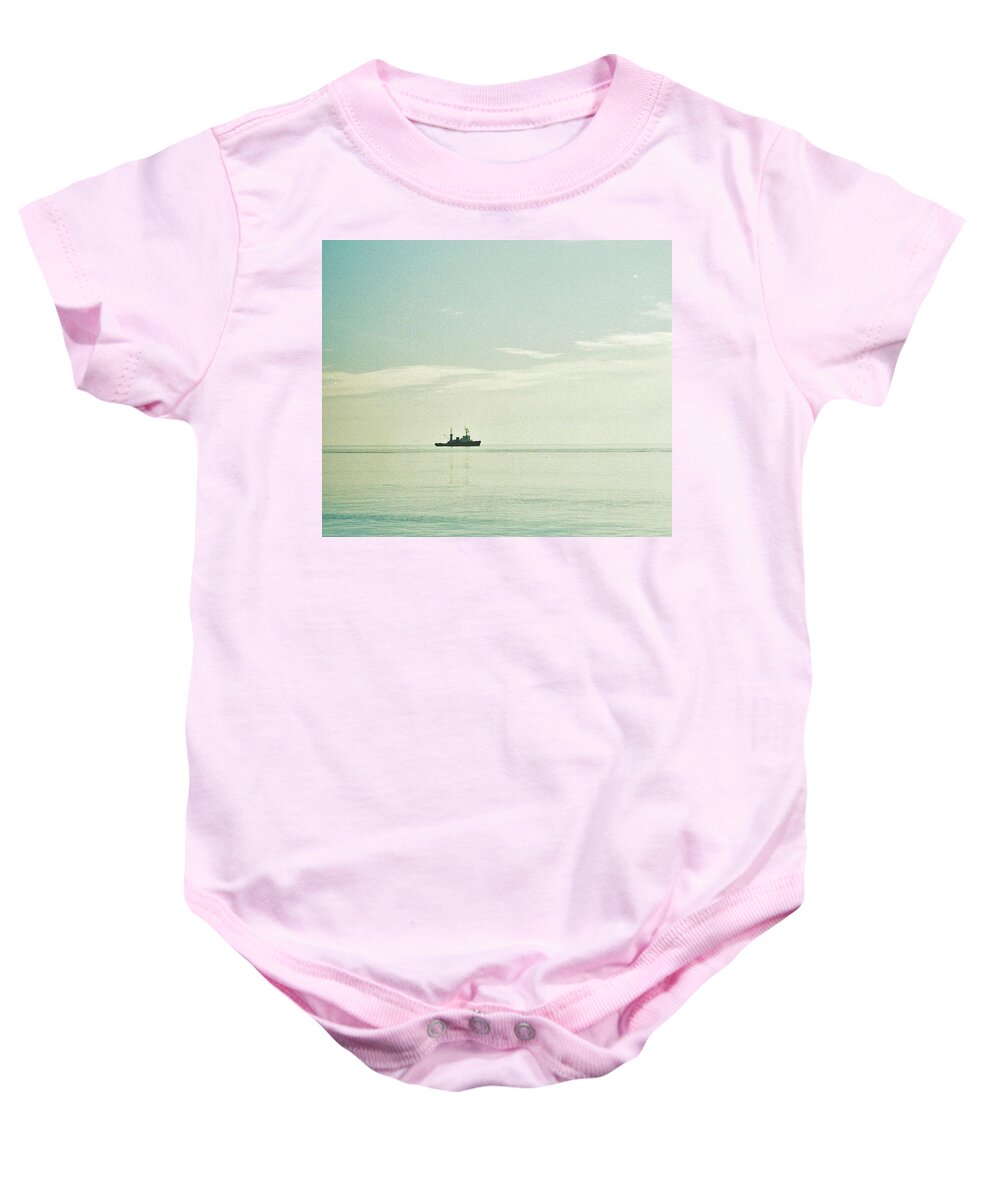Ship Baby Onesie featuring the photograph Lonely ship is amazing by Marina Martynova