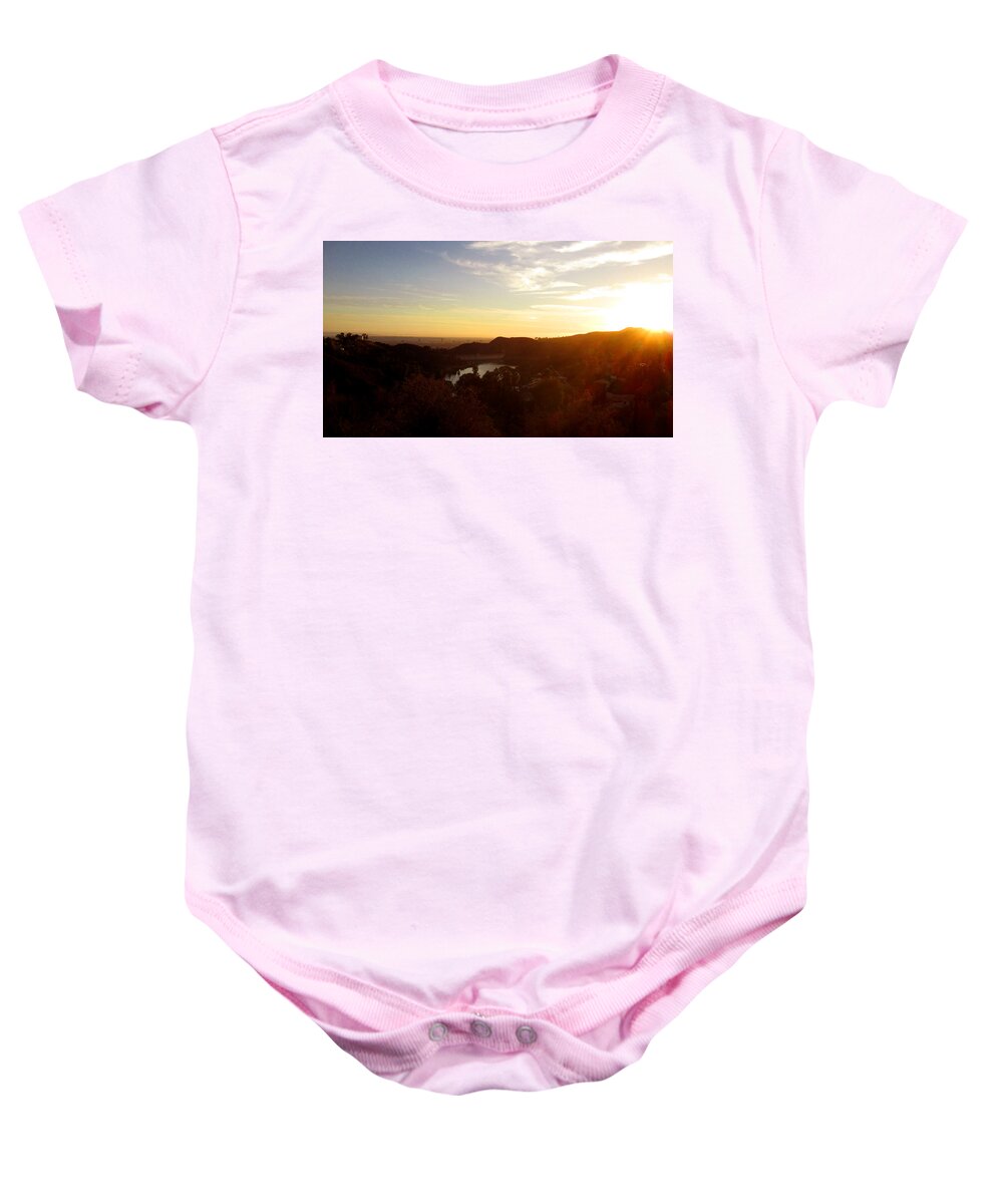 Los Angeles Sunset Baby Onesie featuring the photograph Los Angeles Sunset by Jera Sky