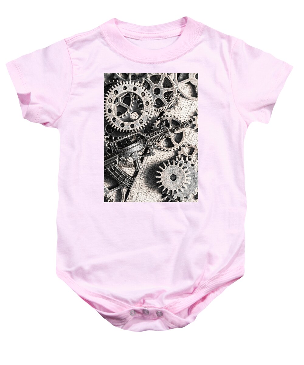 War Baby Onesie featuring the photograph Machines of military precision by Jorgo Photography