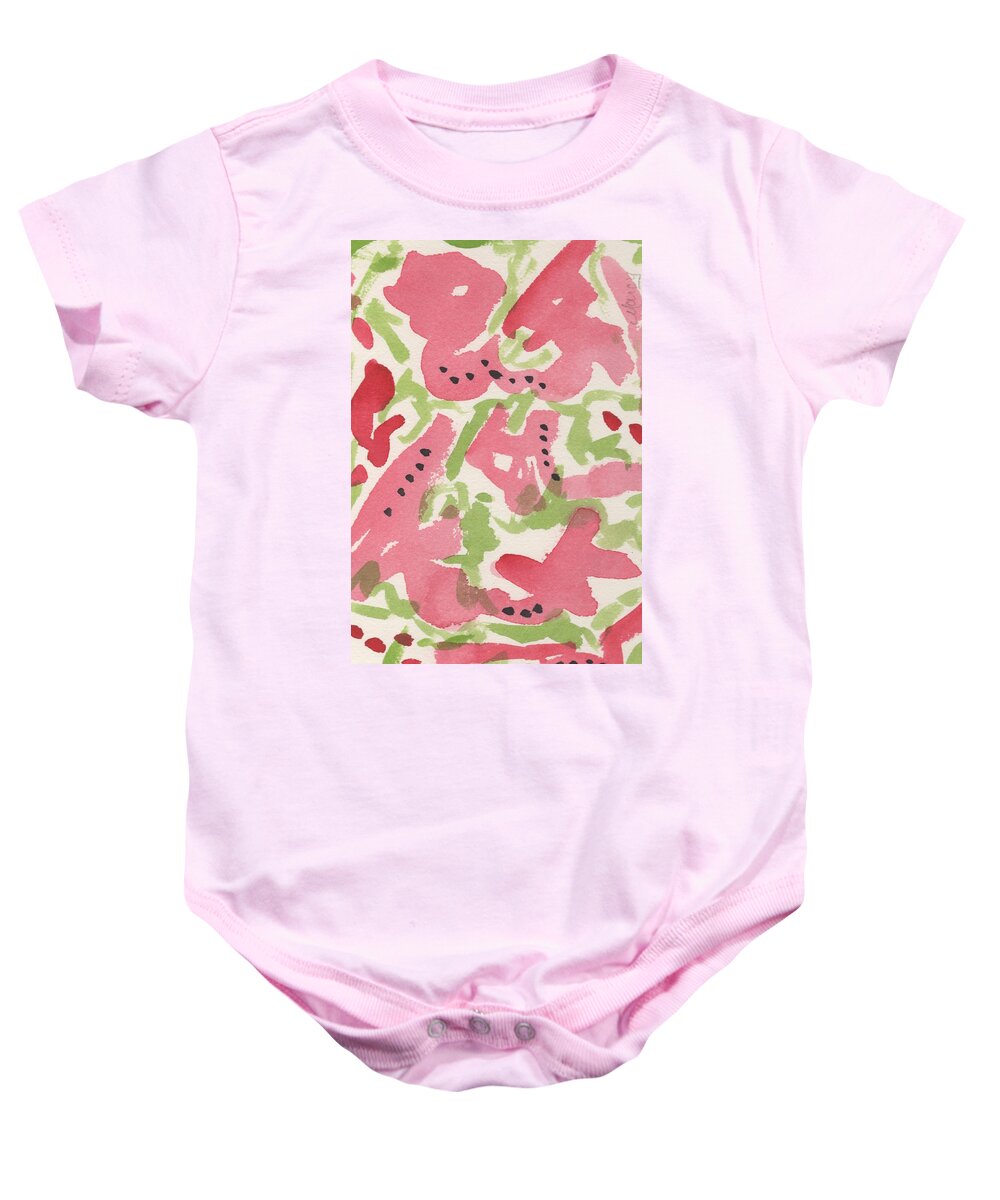 Watercolor Baby Onesie featuring the painting Making Stuff Up by Marcy Brennan