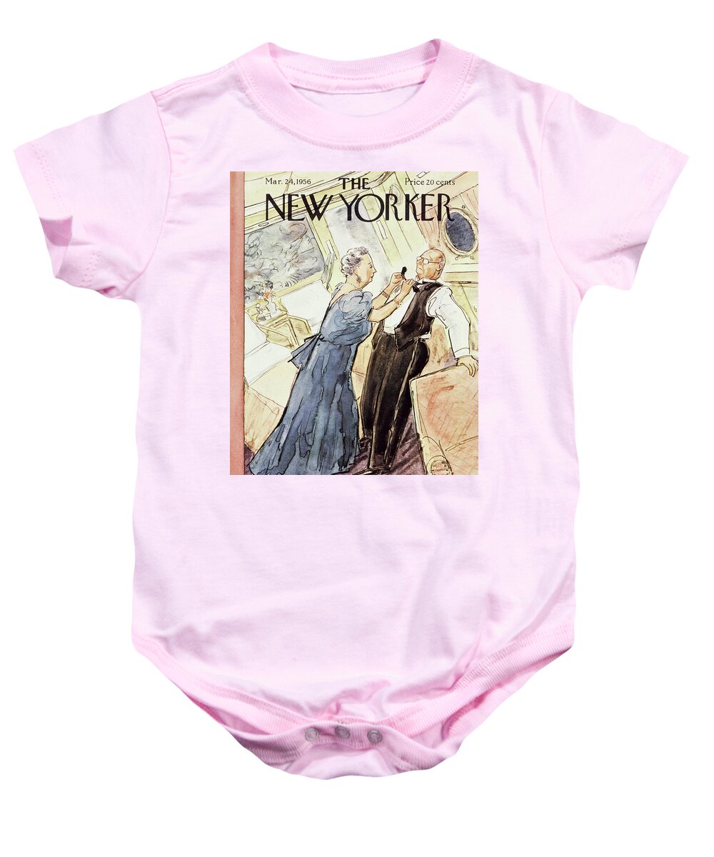 Couple Baby Onesie featuring the painting March 24 1956 by Perry Barlow