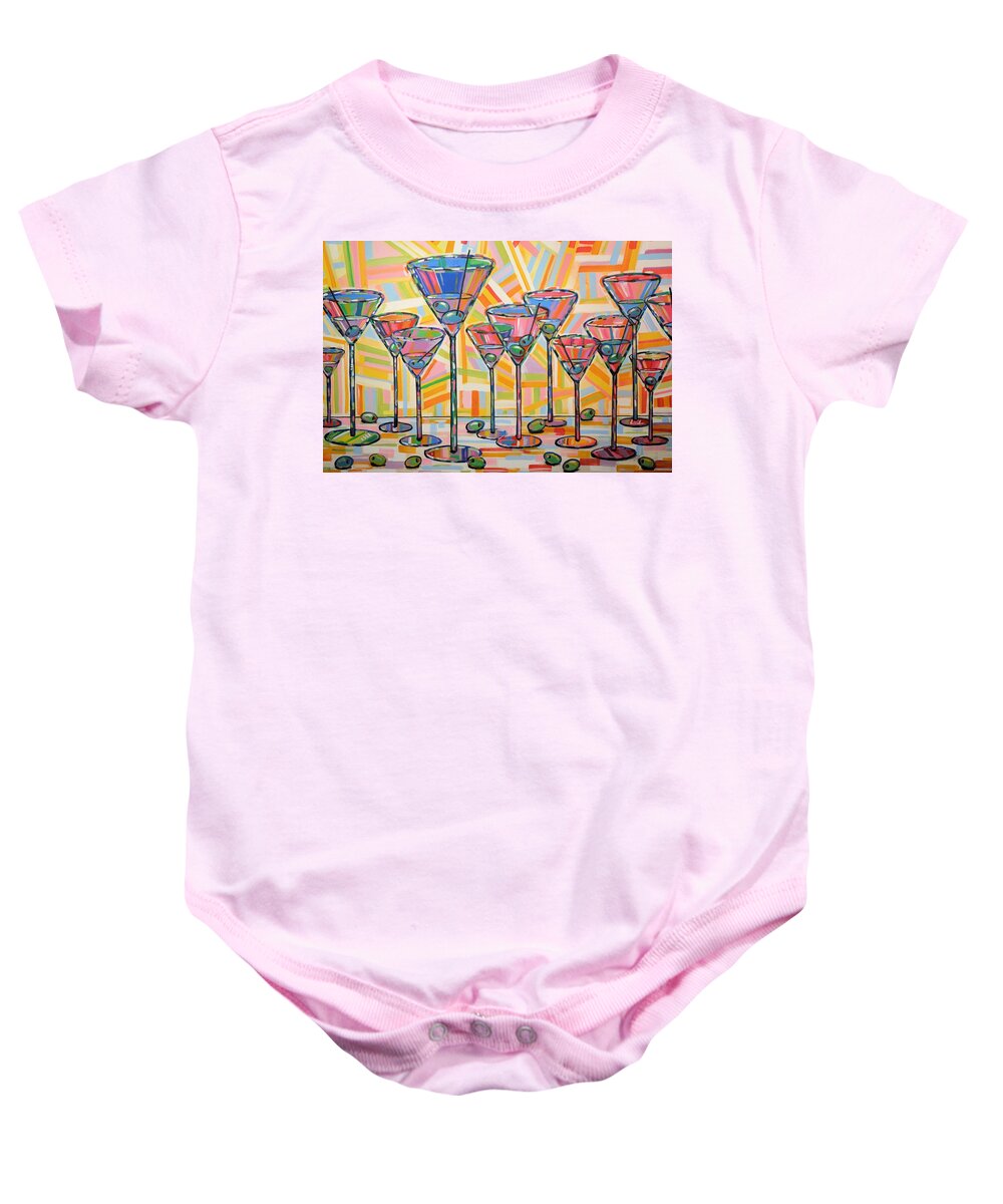 Martini Baby Onesie featuring the painting Martini Hour by Amy Giacomelli