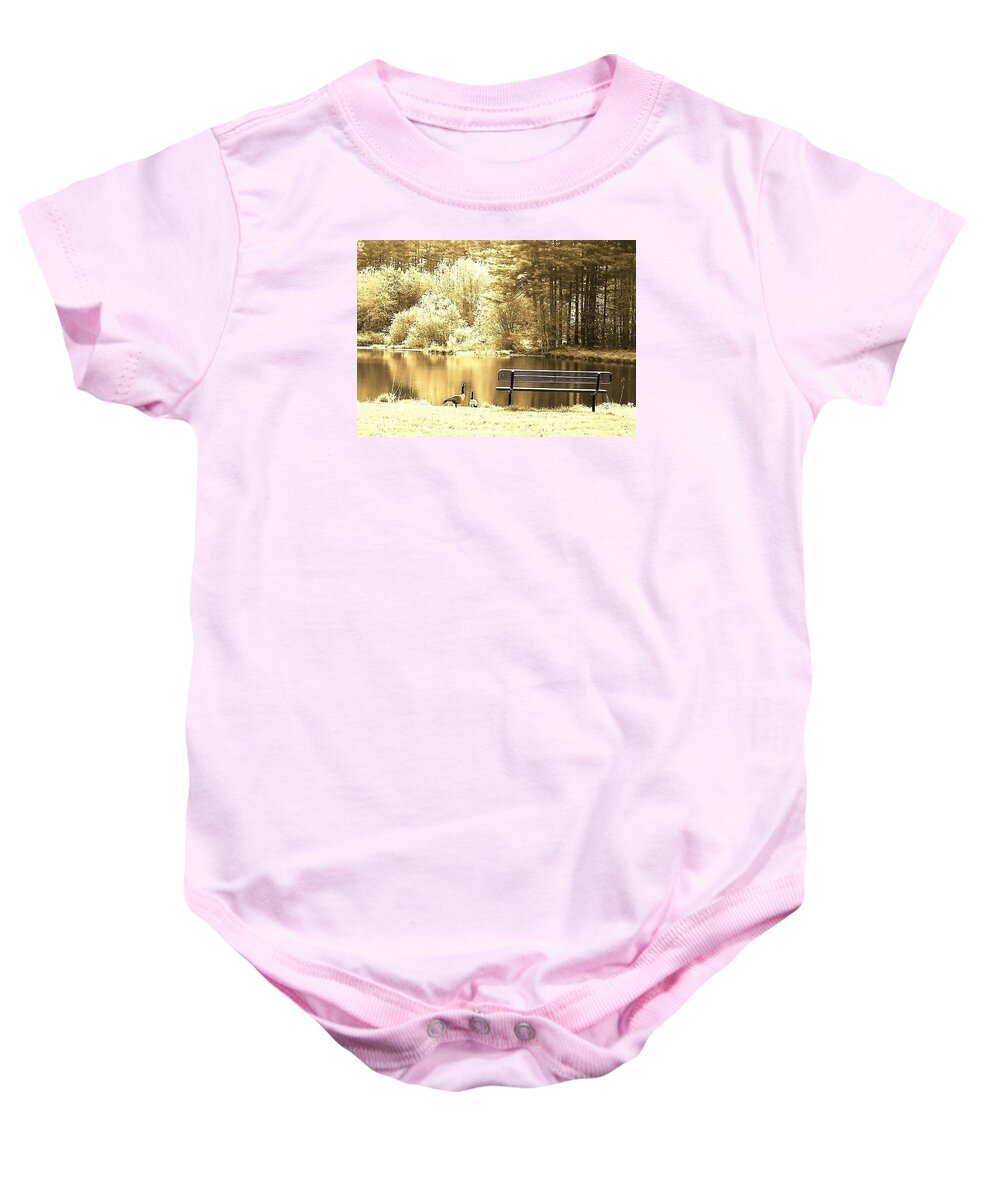 Geese Baby Onesie featuring the photograph Moods by Dani McEvoy
