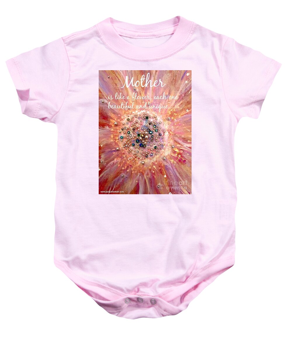 Mothers Day Card Baby Onesie featuring the painting Mothers Day Greeting Card by Jacqui Hawk