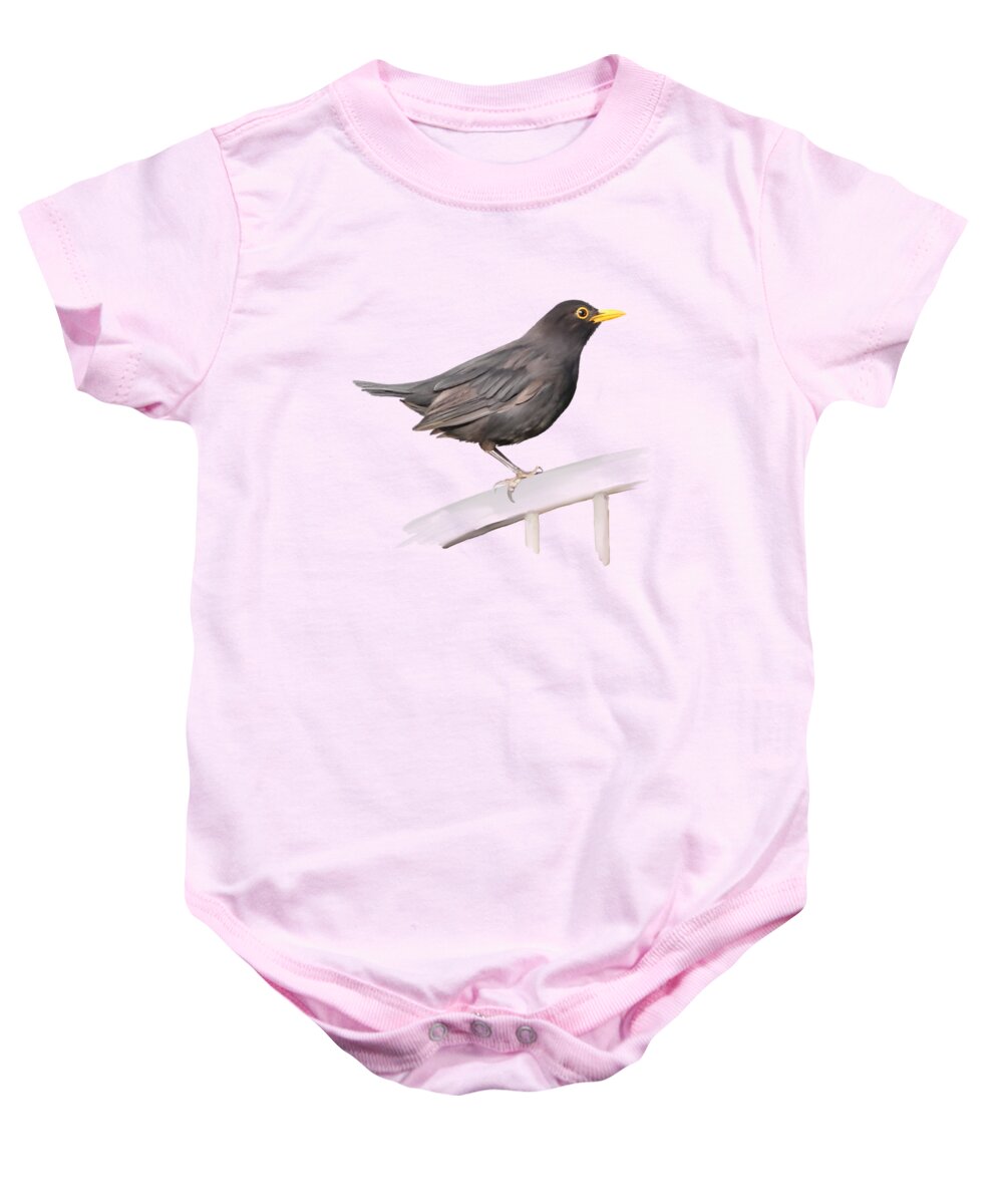 Painting Baby Onesie featuring the painting Ms. Blackbird is Brown by Ivana Westin