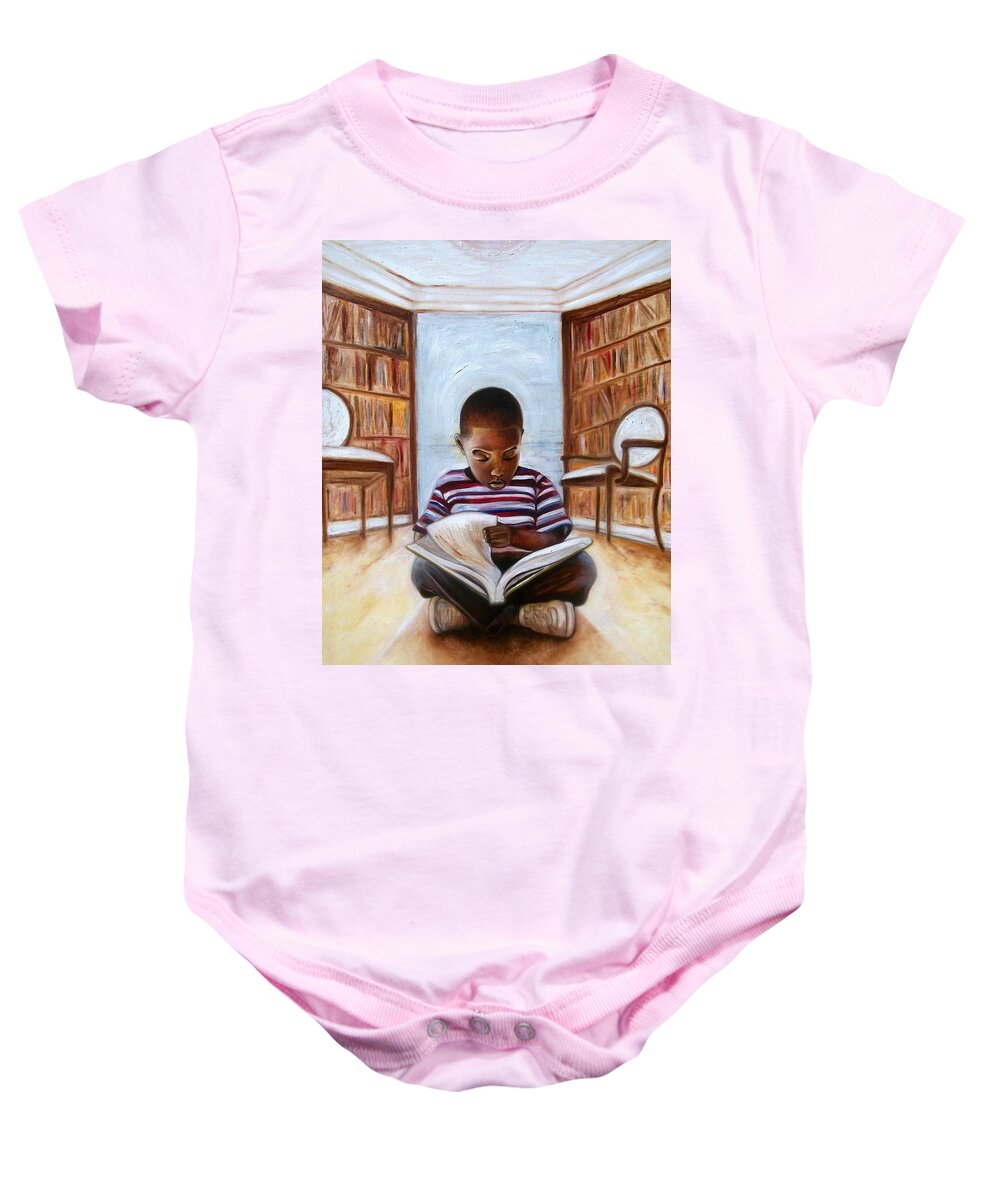 African American Art Baby Onesie featuring the painting My Book by Emery Franklin