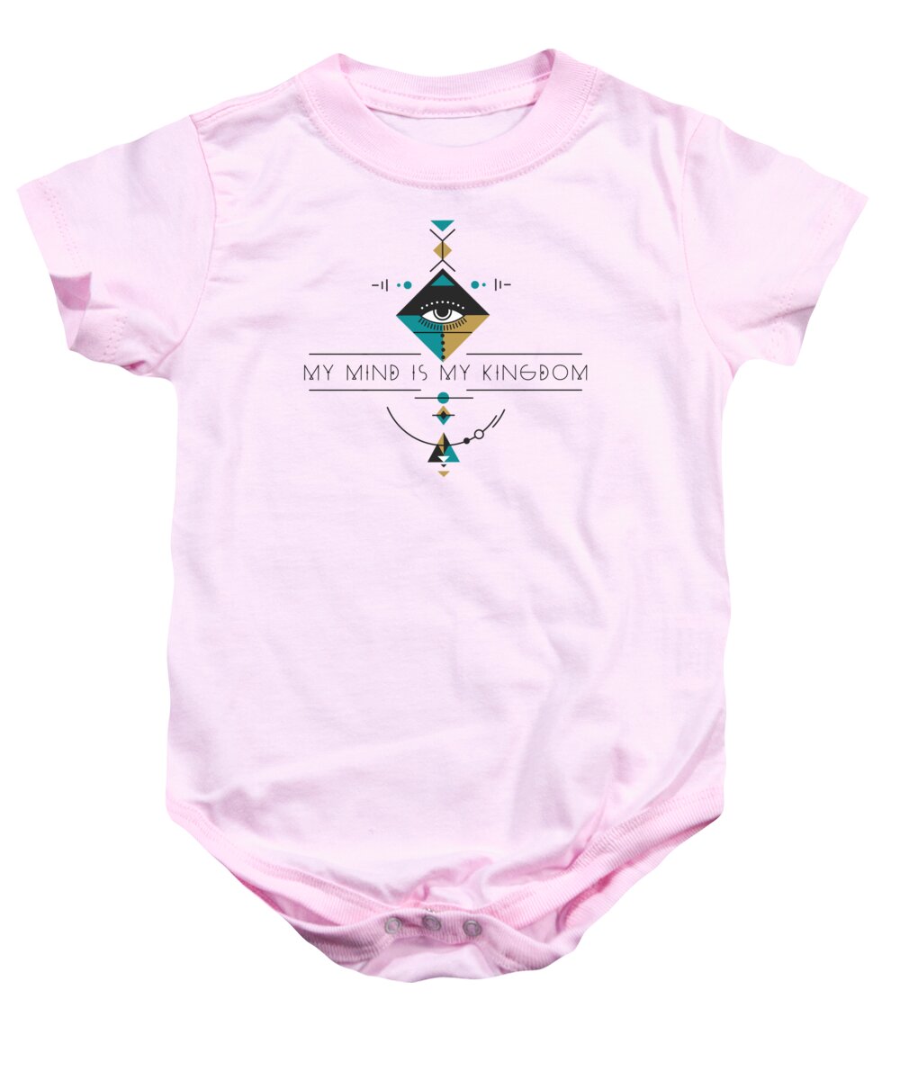 Hopi Baby Onesie featuring the painting My Kingdom Is My Mind by Little Bunny Sunshine