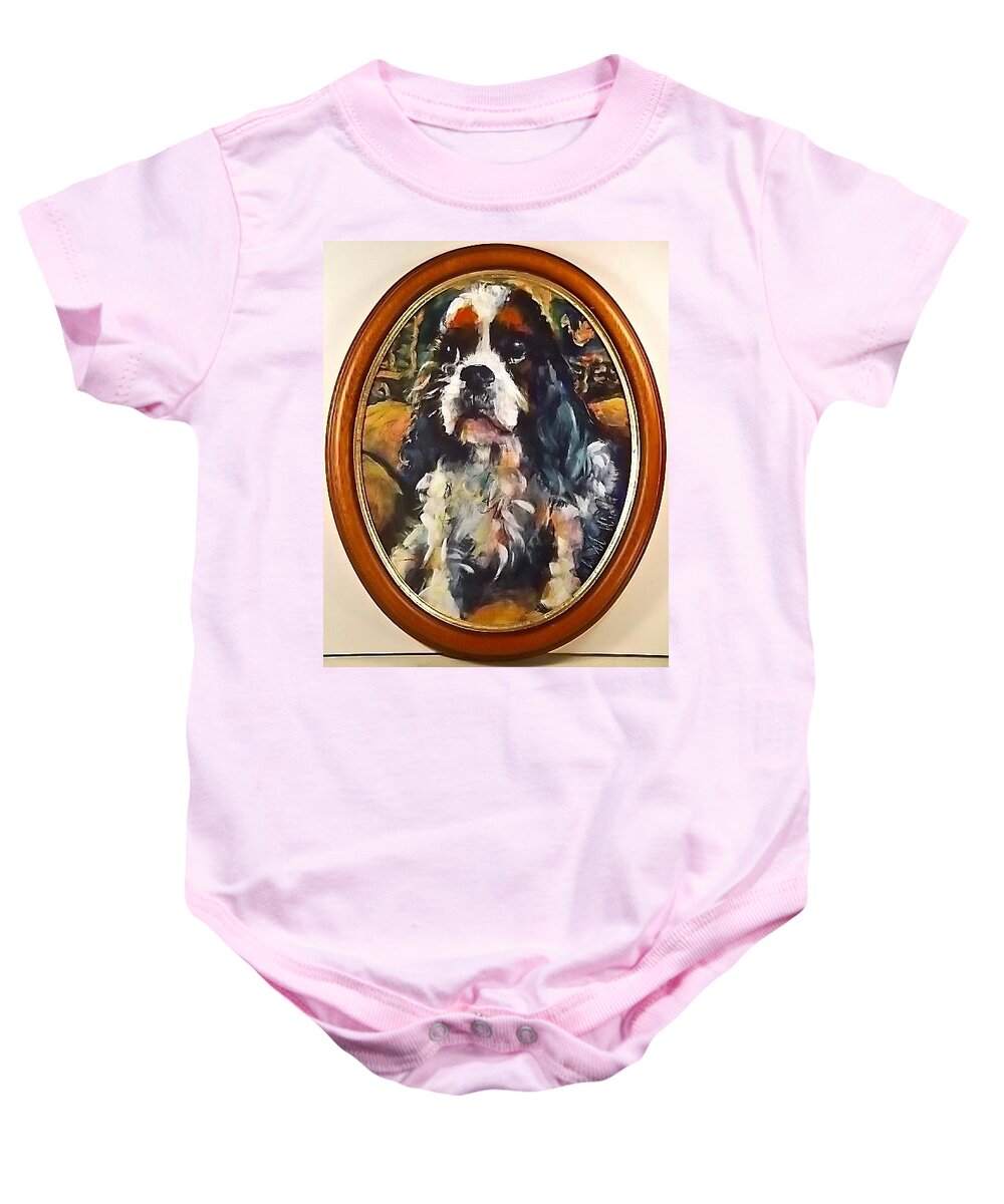 Paintings Baby Onesie featuring the painting Nancy's Max by Les Leffingwell