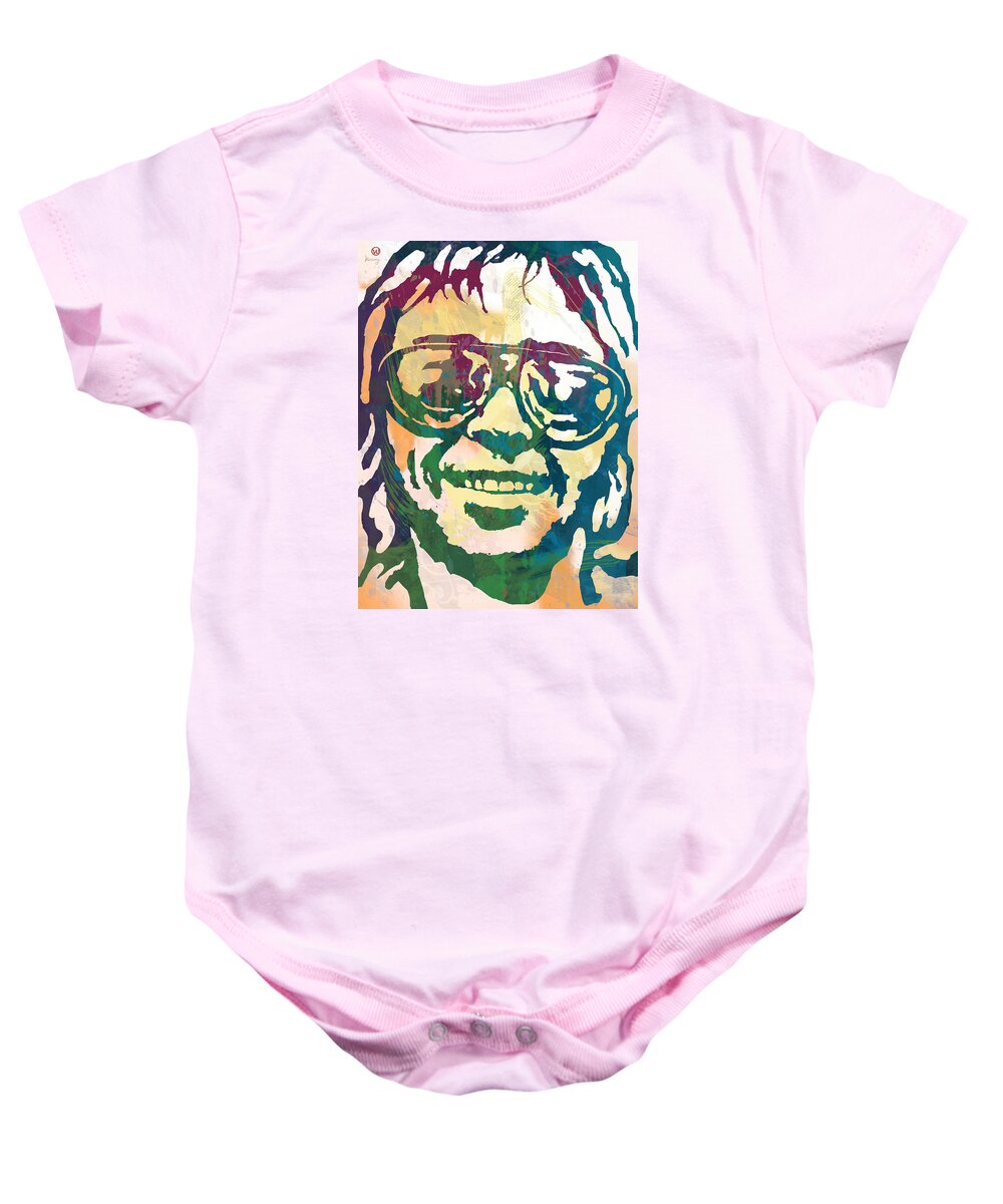 This Article Is About The Musician. For Other Persons Named Neil Young Baby Onesie featuring the drawing Neil Young pop stylised art poster by Kim Wang