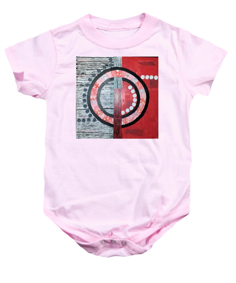 Abstract Baby Onesie featuring the painting Neither Can I by Elise Boam