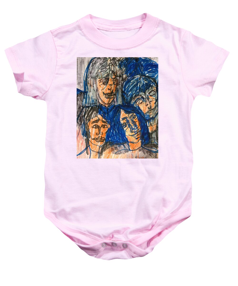 Expressive Baby Onesie featuring the painting Old Rockers by Judith Redman