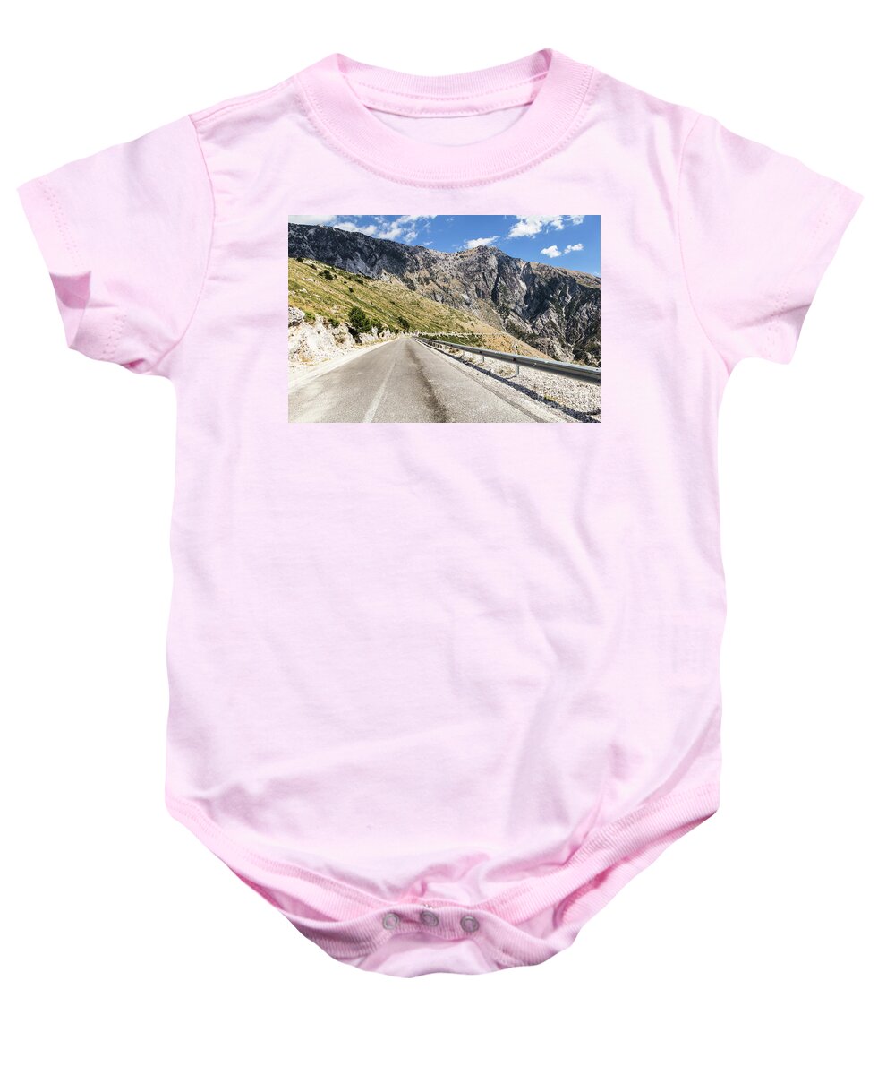Albania Baby Onesie featuring the photograph On the road in Albania by Didier Marti