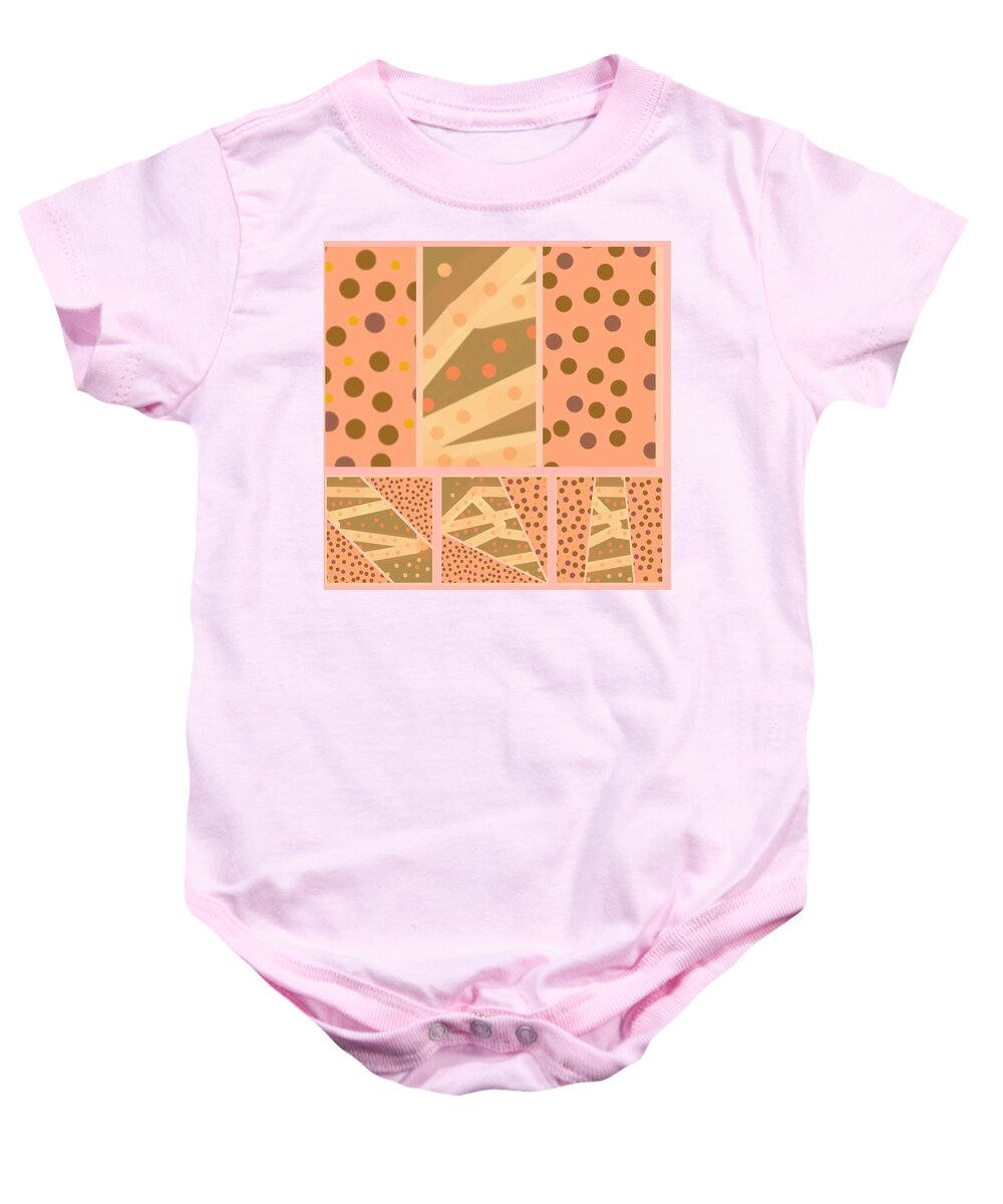 Tan Baby Onesie featuring the digital art Patterns of Finding Solace 100 by Joan E Kimbrough Gandy of The Art Of Gandy