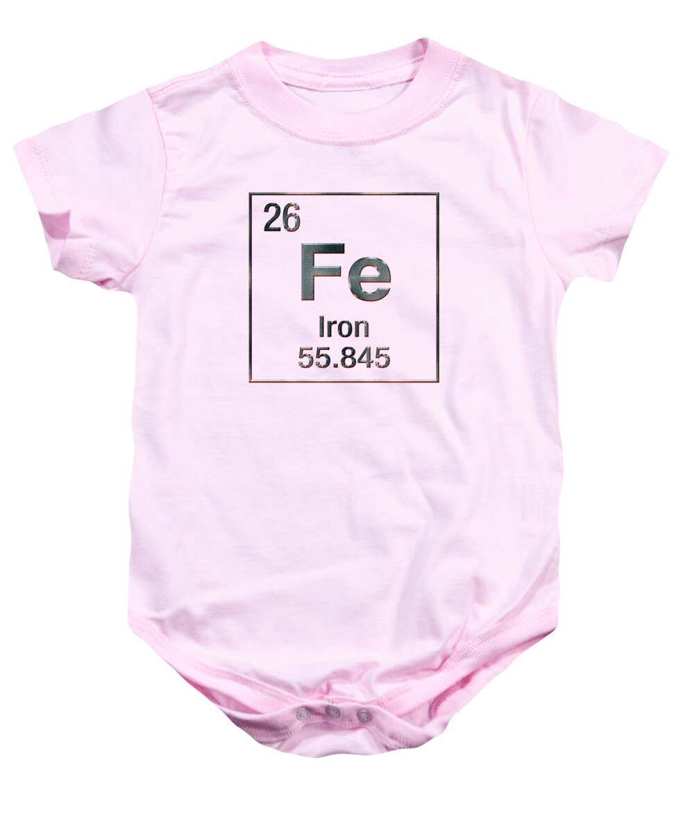 ‘the Elements’ Collection By Serge Averbukh Baby Onesie featuring the digital art Periodic Table of Elements - Iron Fe by Serge Averbukh