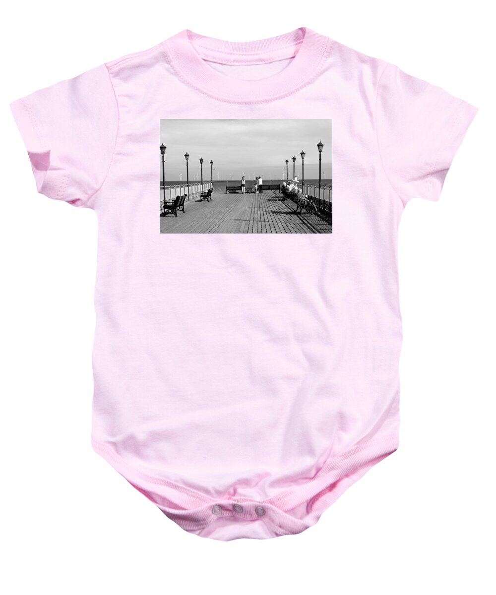 Skegness Baby Onesie featuring the photograph Pier End View, Skegness by Rod Johnson