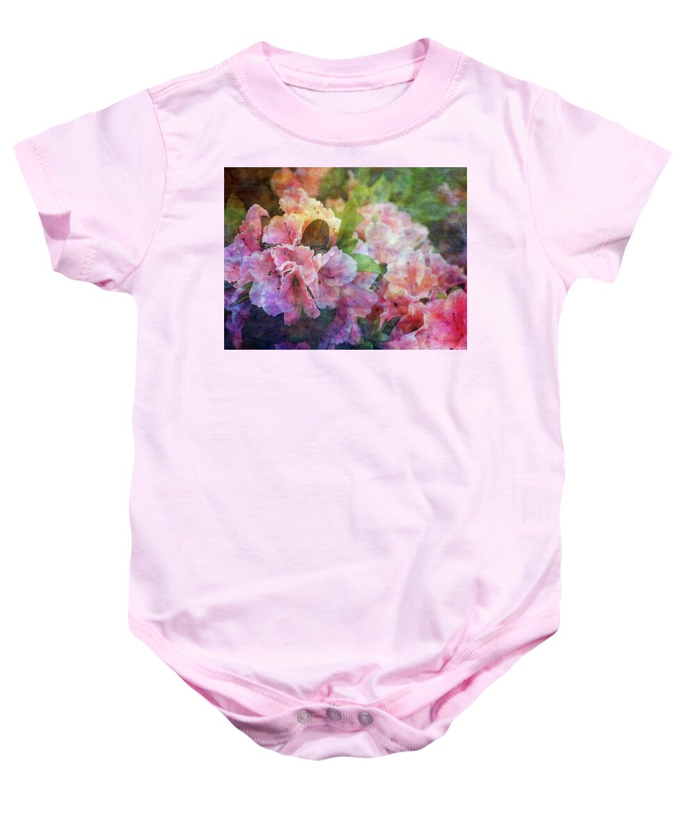 Impressionist Baby Onesie featuring the photograph Pink With White Frills 1503 IDP_3 by Steven Ward
