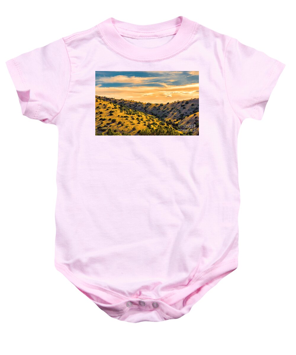 Desert Baby Onesie featuring the photograph Placitas Sunset by Susan Warren