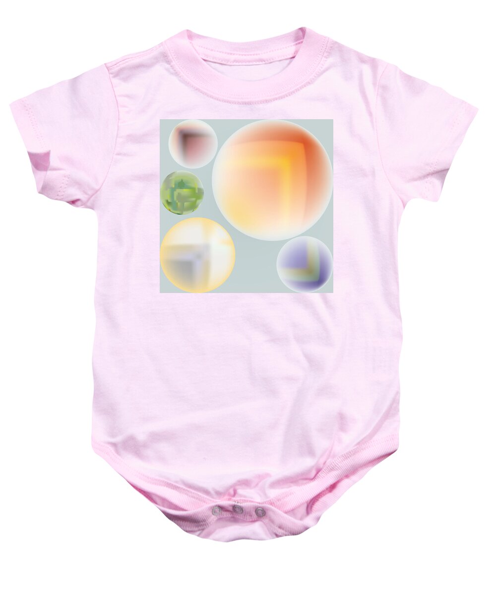 Sphere Baby Onesie featuring the digital art Planetary Family by Kevin McLaughlin