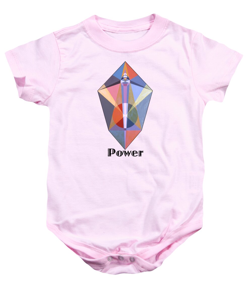 Painting Baby Onesie featuring the painting Power text by Michael Bellon