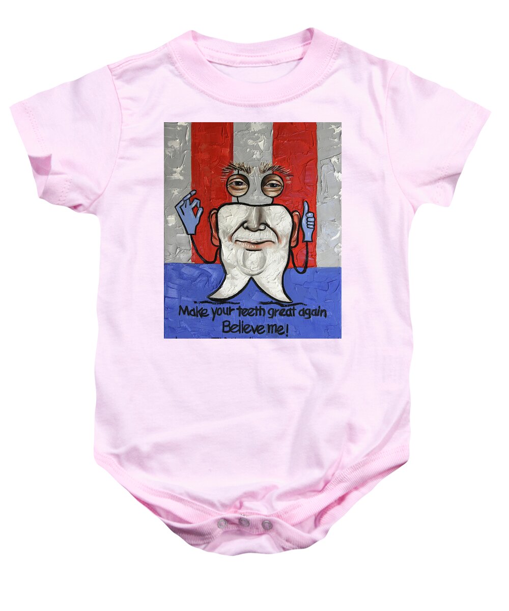  Dental Art Baby Onesie featuring the painting Presidential Tooth 2 by Anthony Falbo