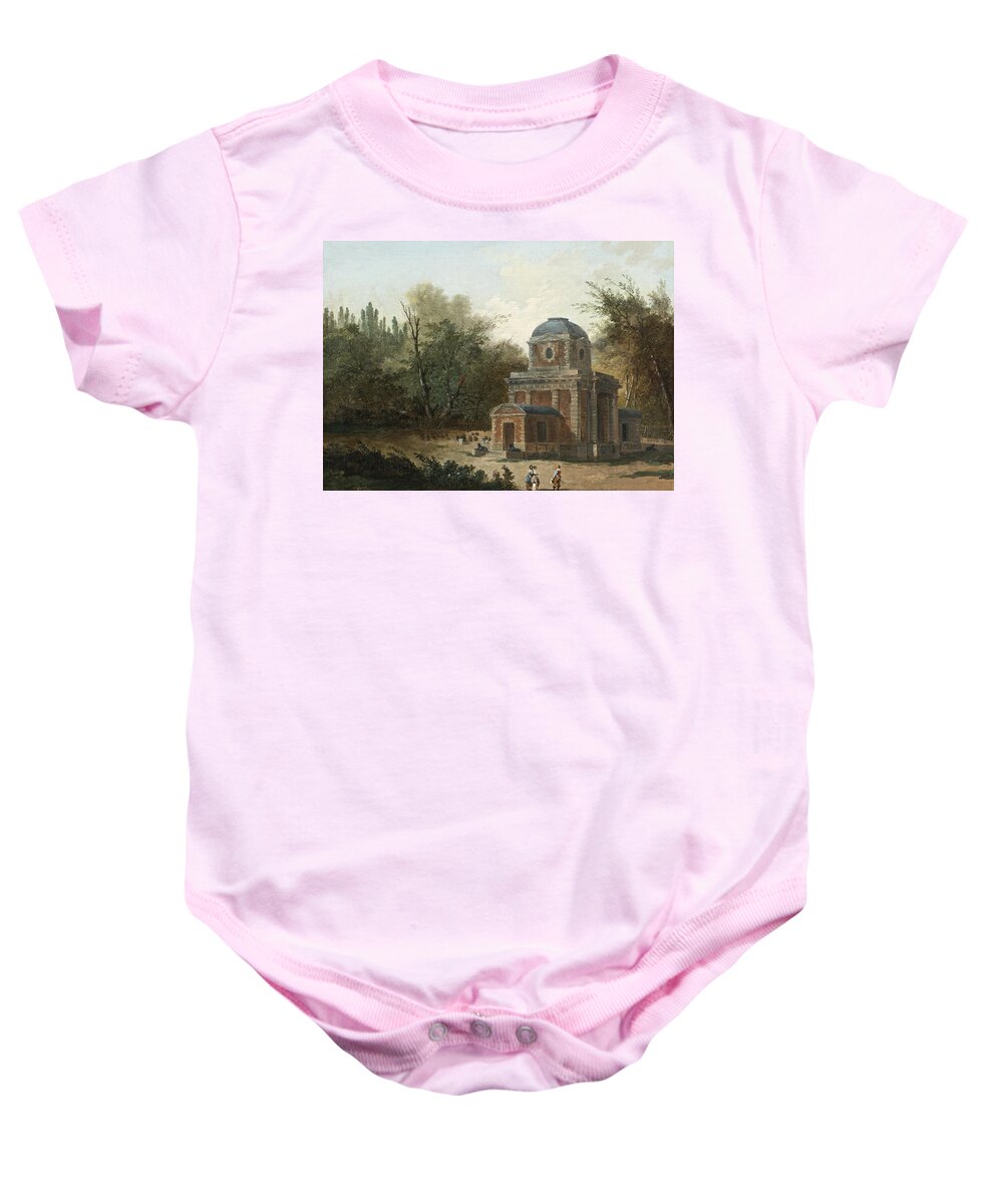 Hubert Robert Baby Onesie featuring the painting Project for the Pavillon de Cleves of Maupertuis by Hubert Robert