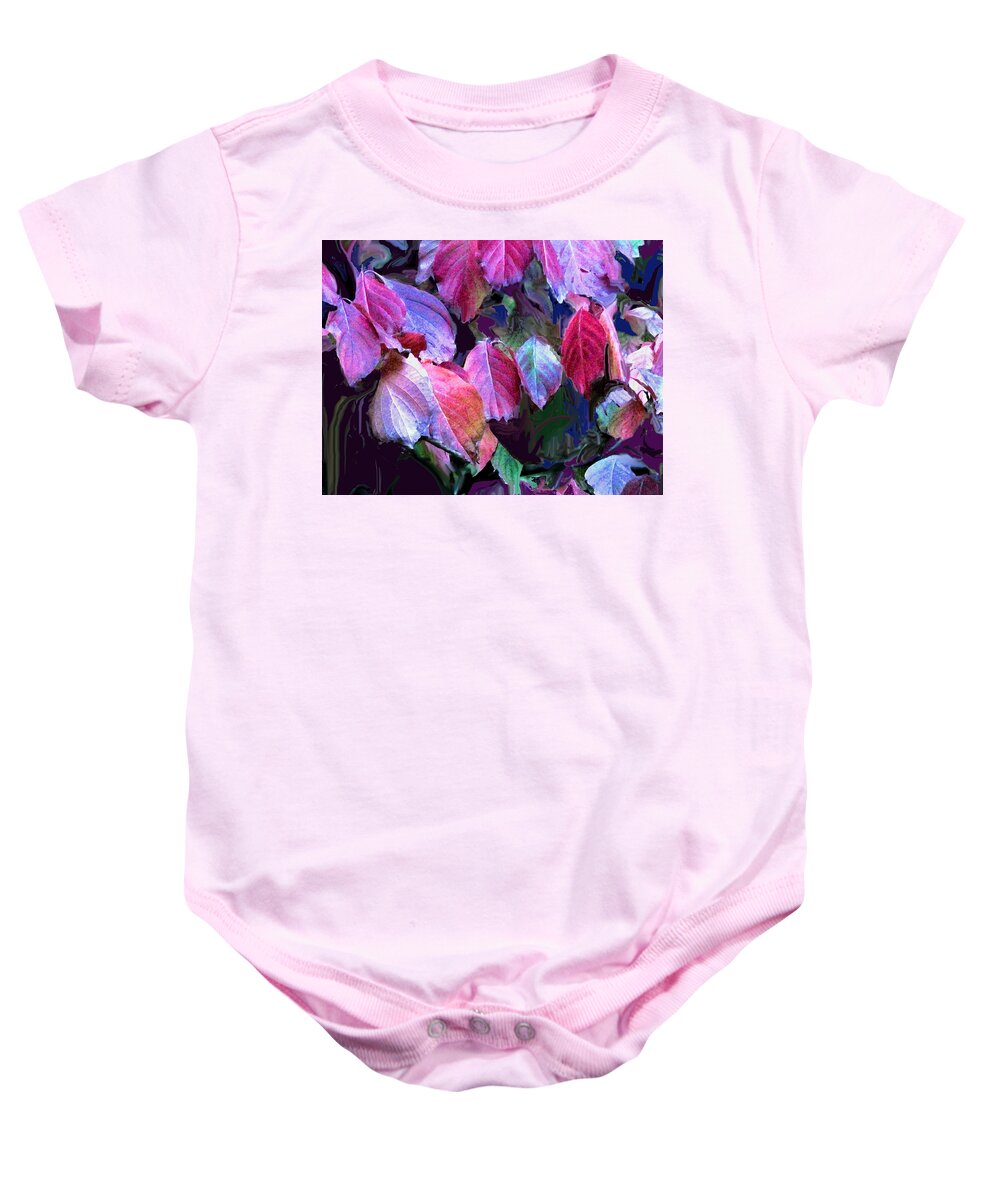 Leaves Baby Onesie featuring the photograph Purple Fall Leaves by Ian MacDonald