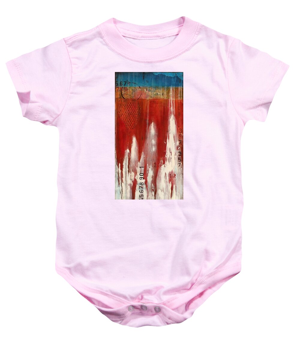 Acrylic Baby Onesie featuring the painting Red Holiday by Brenda O'Quin
