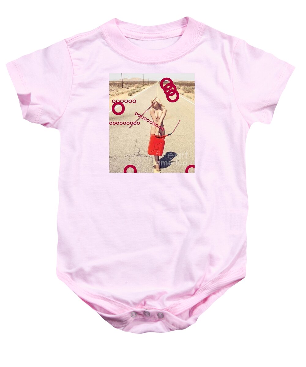 Red Vision Baby Onesie featuring the mixed media Red Vision by Steven Macanka