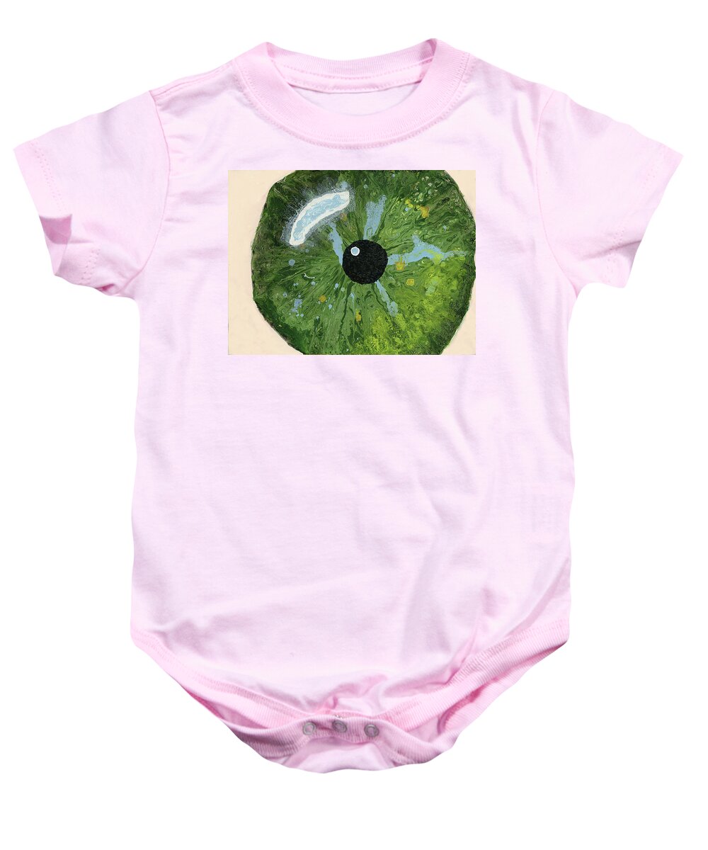 Abstract Baby Onesie featuring the painting Reflected in the Eye of a Child Never Born by Matthew Mezo
