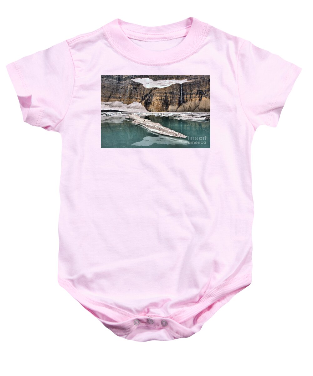 Grinnell Glacier Baby Onesie featuring the photograph Reflections Of Grinnell Glacier by Adam Jewell