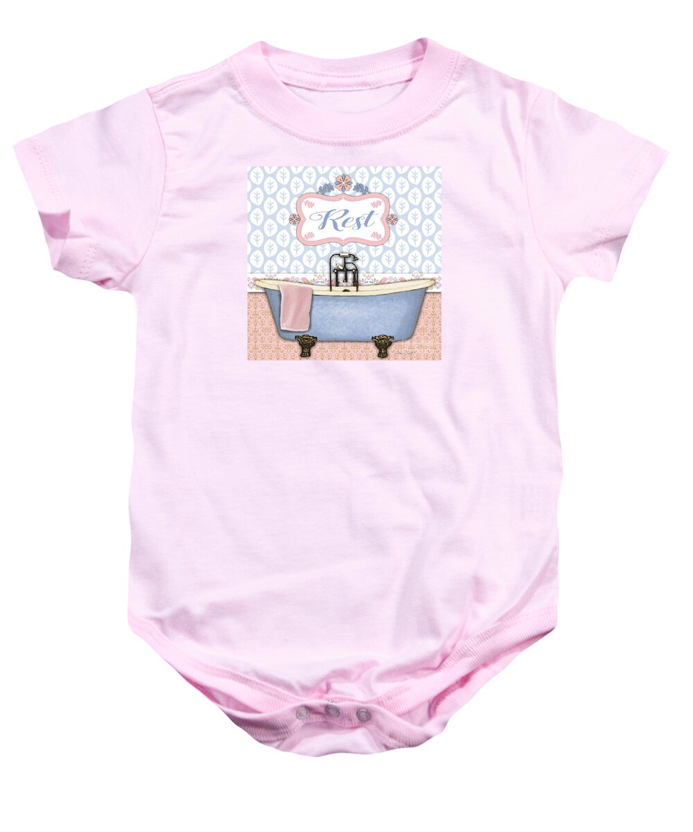 Bath Baby Onesie featuring the painting Rest Bath Art-JP3529C by Jean Plout