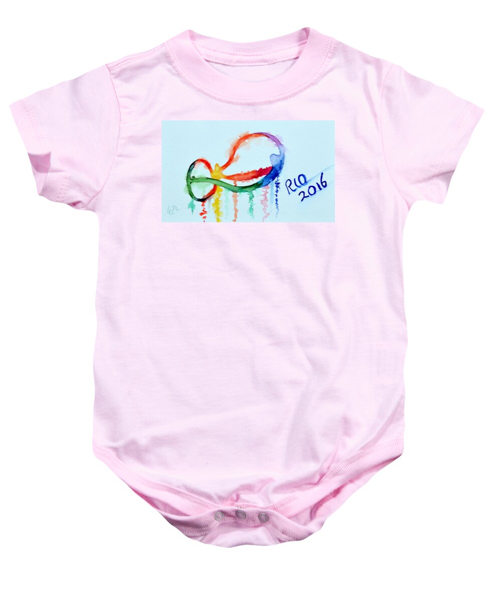 Rio 2016 Baby Onesie featuring the painting Rio 2016 by Warren Thompson