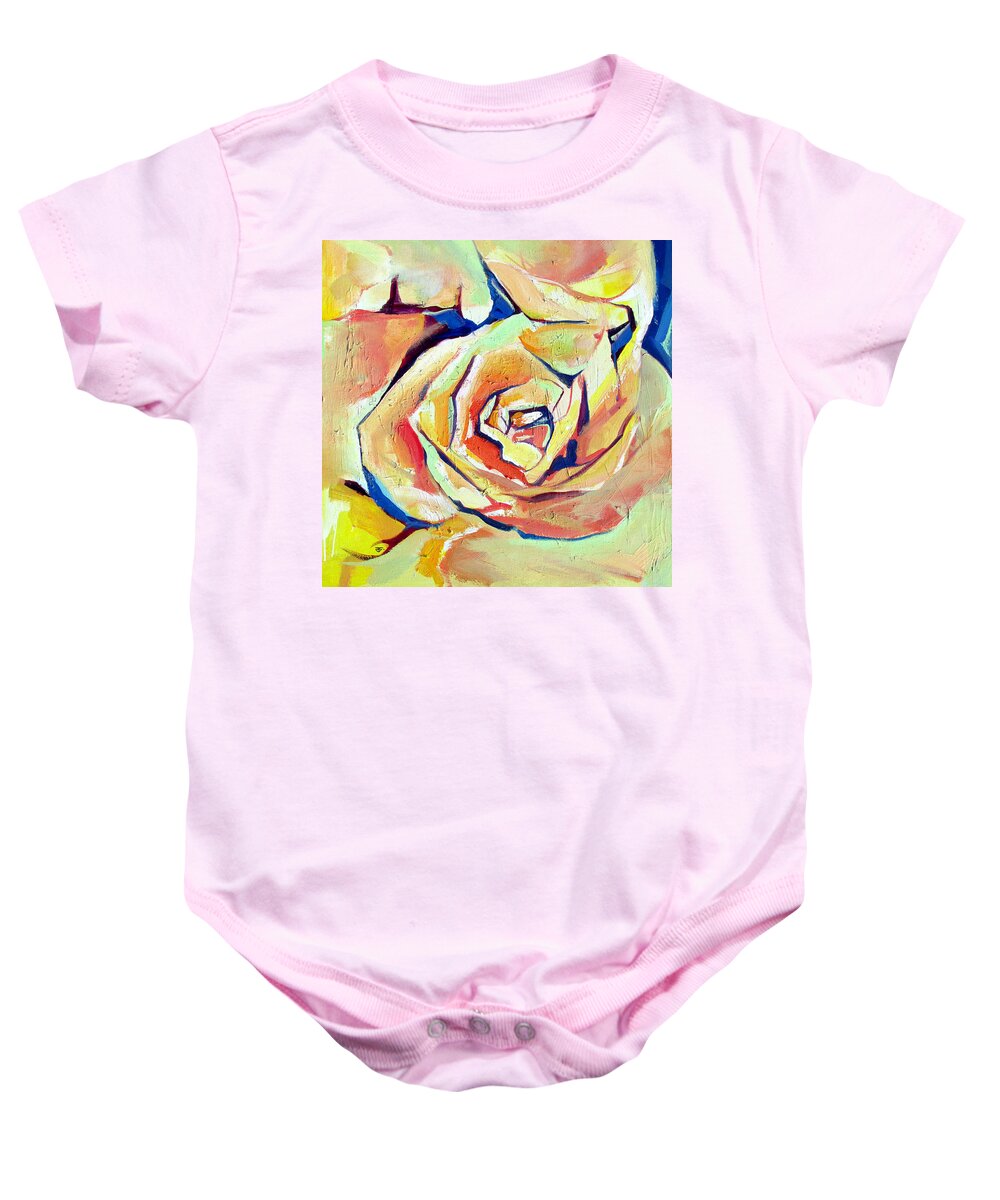 Florals Baby Onesie featuring the painting Rose Sun by John Gholson