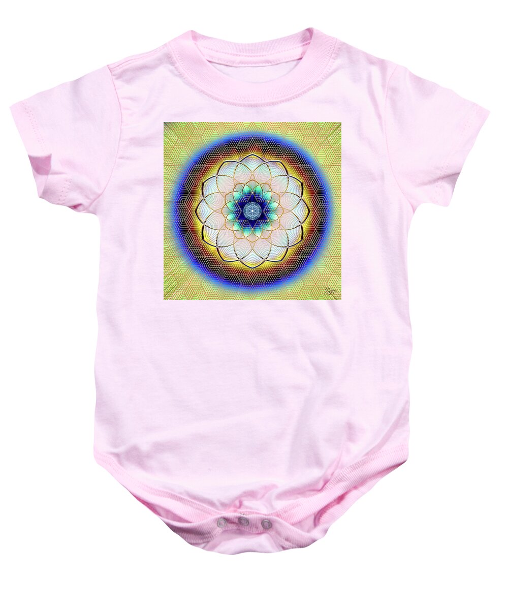Endre Baby Onesie featuring the digital art Sacred Geometry 723 by Endre Balogh